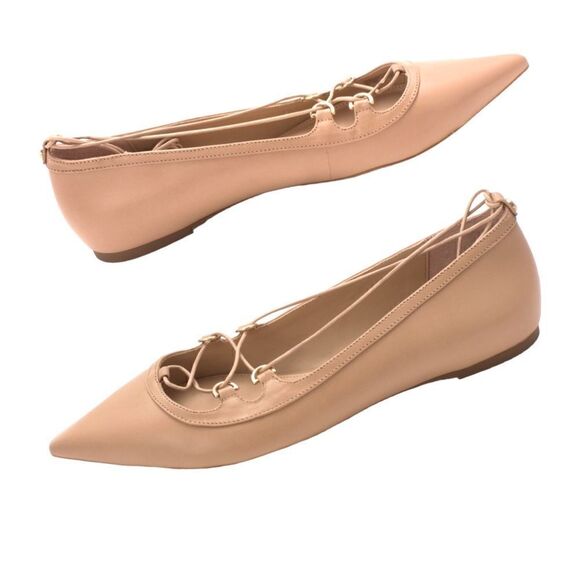 MICHAEL Michael Kors Tabby Lace-Up Flats in the Size 9M in Nude Color - Picture 2 of 5